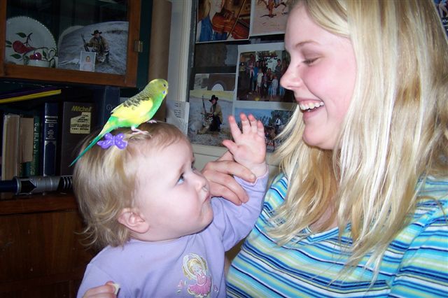 Jazmyn with Jaidra and her bird